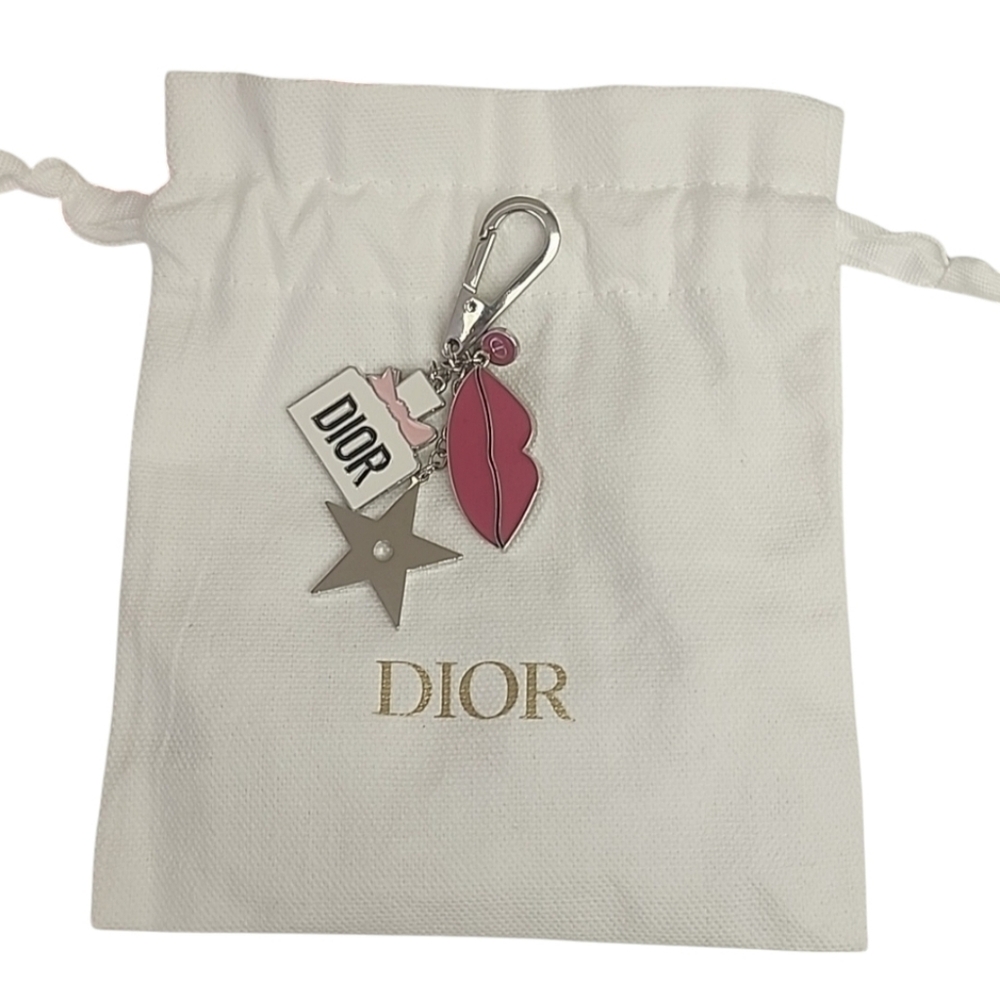DIOR Purse Bag Charm Keychain Key FOB Miss Dior Bottle Logo Star Kiss Dust Bag - Picture 6 of 16